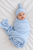 Modal Swaddle & Hat Set - Blue