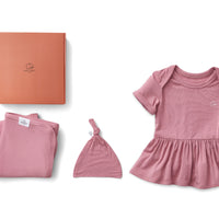 Bamboo Onesie Dress New Born Gift Set- Girls - Lilac
