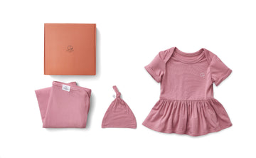Bamboo Onesie Dress New Born Gift Set- Girls - Lilac