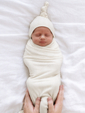 Modal Swaddle & Hat Set - White