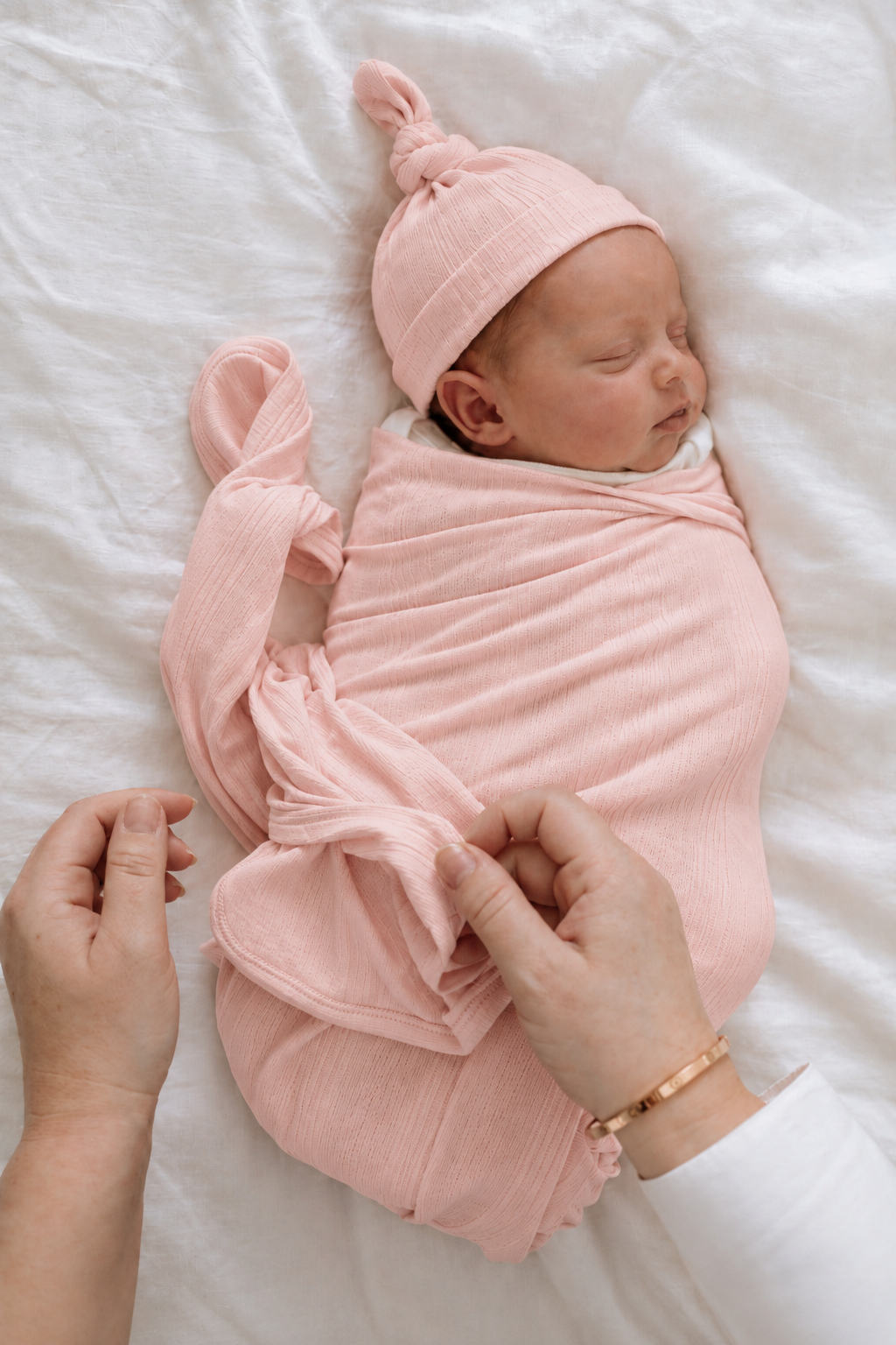 Modal Swaddle & Hat Set - Pink