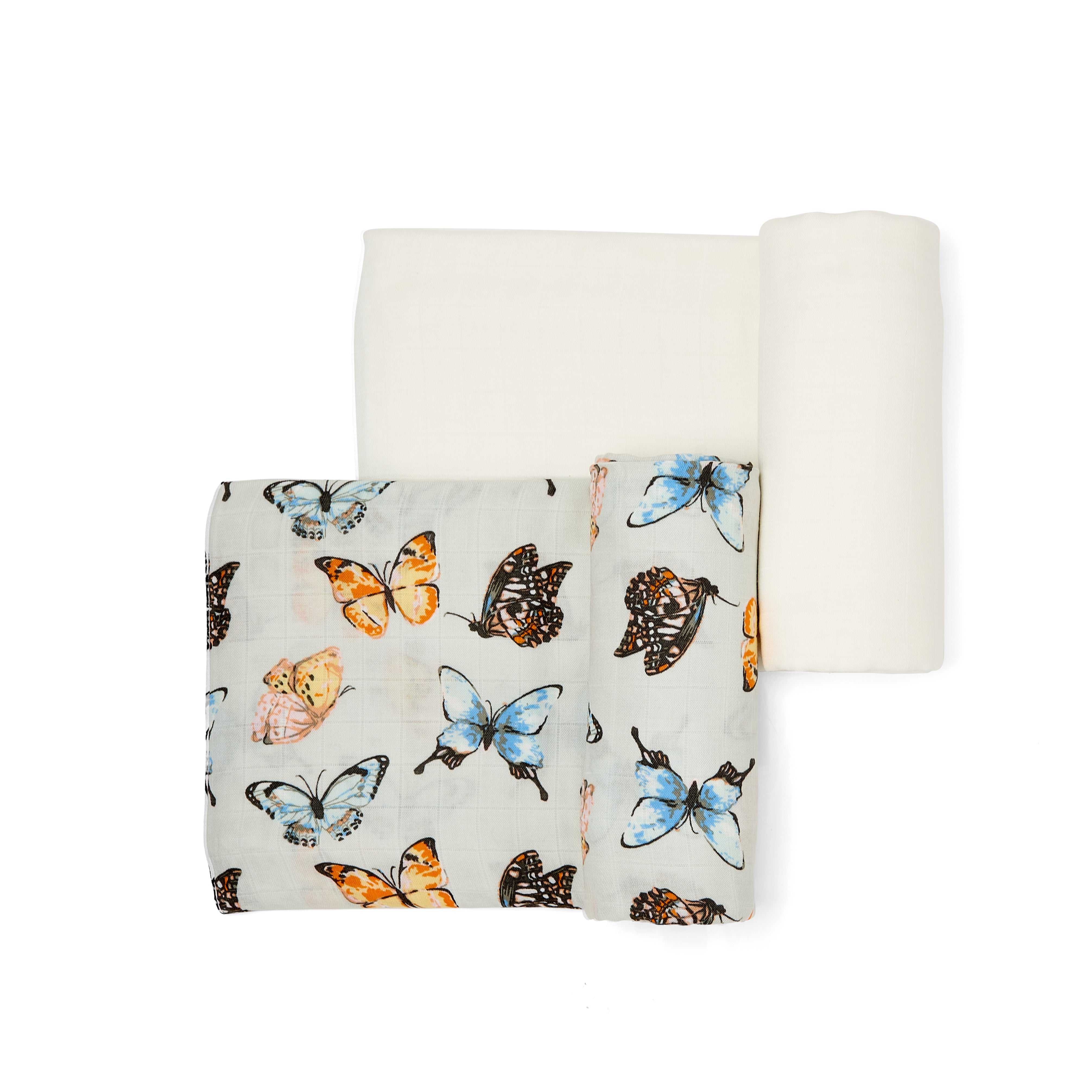 100% Organic Cotton Muslin Swaddle Wrap | Butterfly Dreams