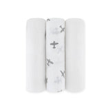 Set of 3- Cotton Swaddle Airplane