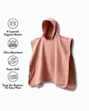 4 layered Muslin Poncho Towel - Peach