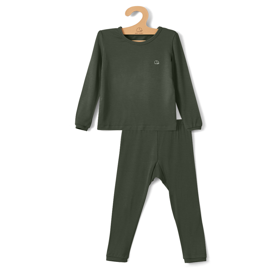 Spandex Pajama Set- Dark Green