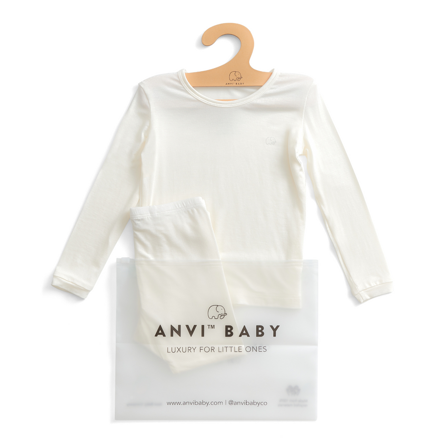 Organic Bamboo Spandex Pajama Set- White