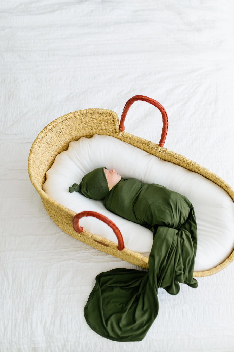 Bamboo Swaddle & Sleep Suit Newborn Gift Set- Green