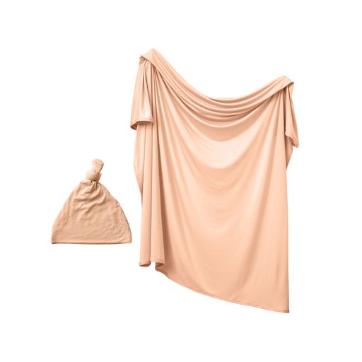 Anvi Baby Couture - Bamboo Spandex & Hat Set - Peach