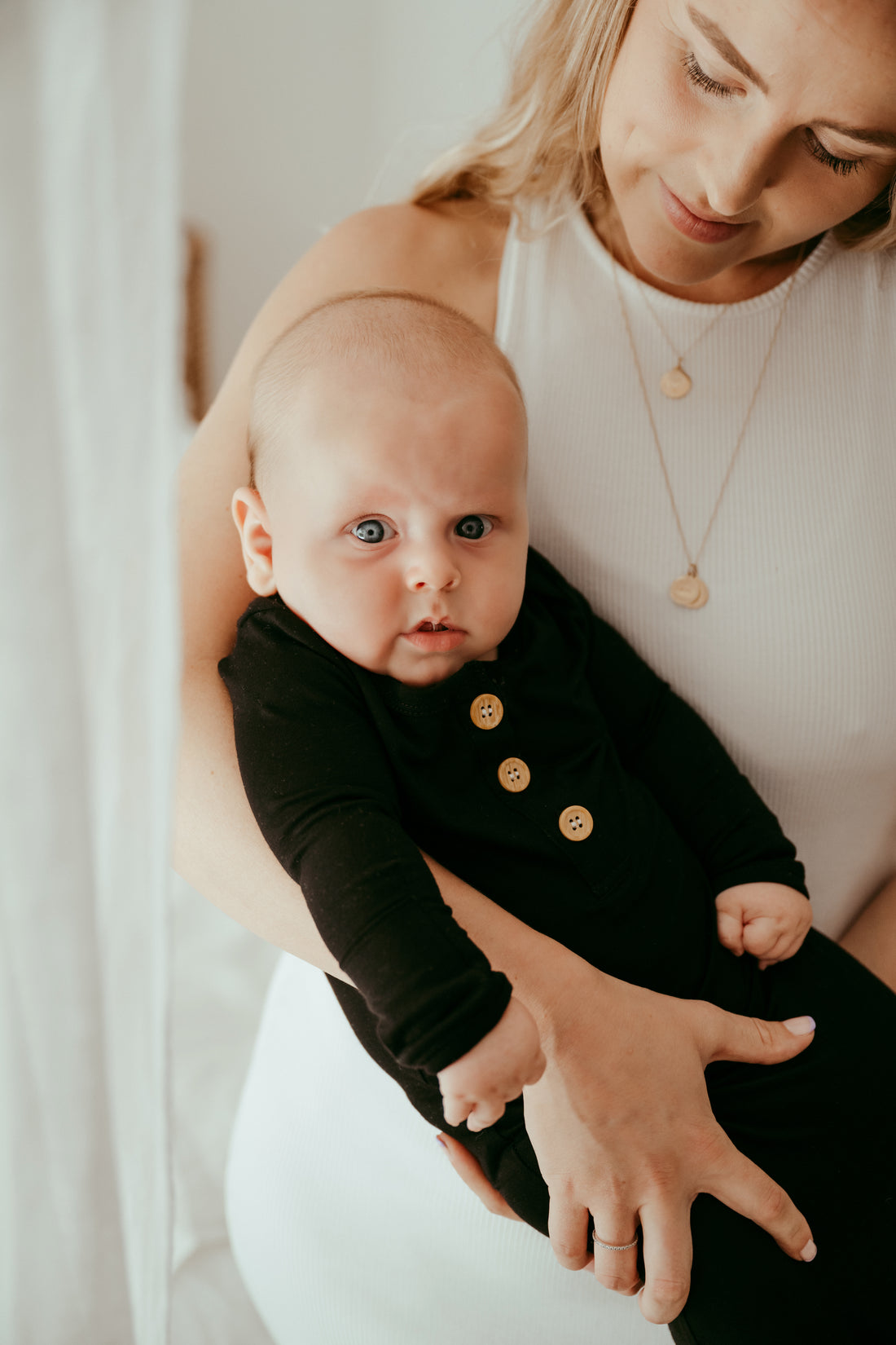 Organic Bamboo Knotted Gown & Beanie Set | Charcoal