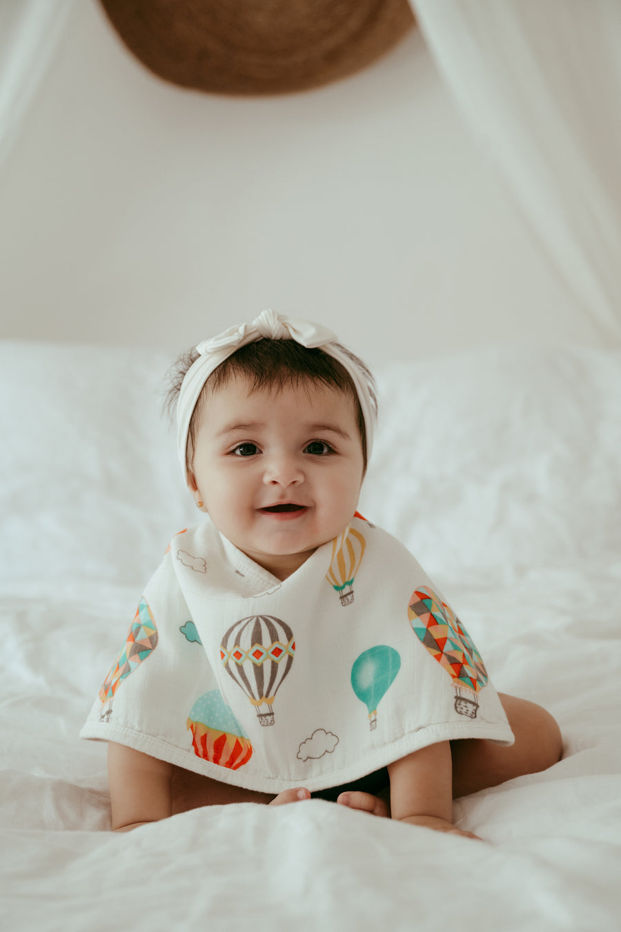 Set of 3 Organic Bamboo Burp & Bib Cloth - Balloons