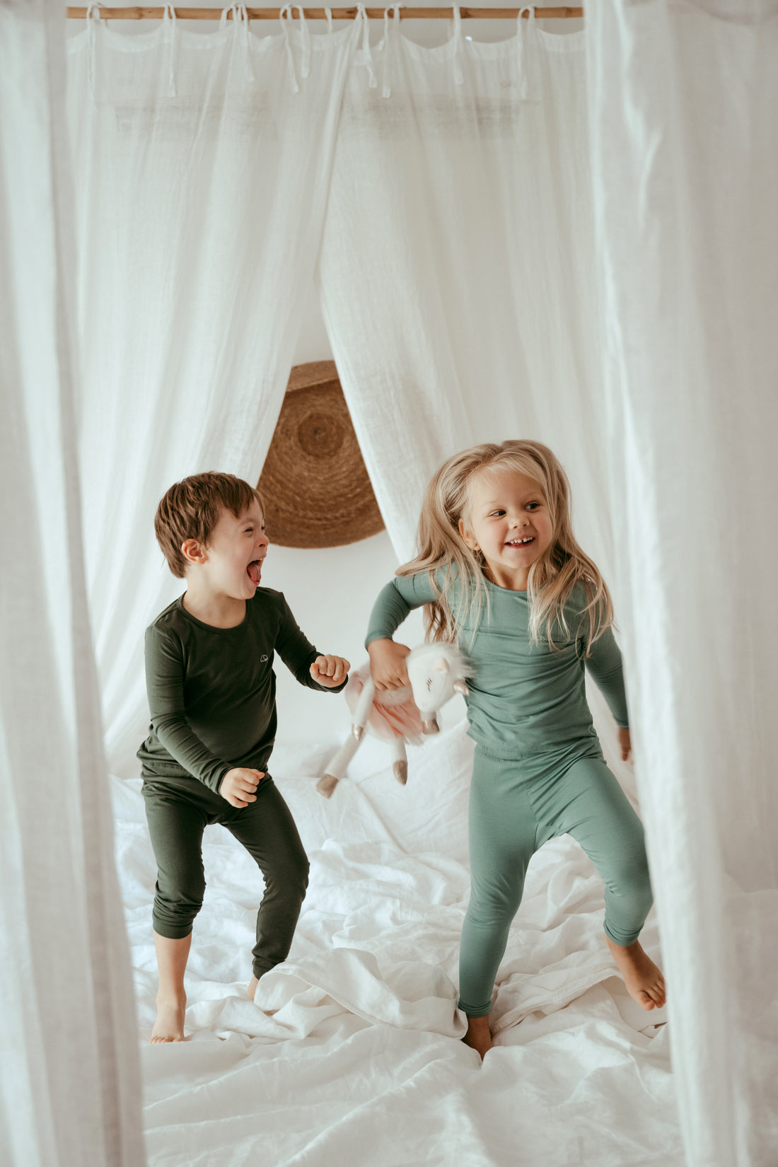 Organic Bamboo Spandex Pajama Set- Soft Sage