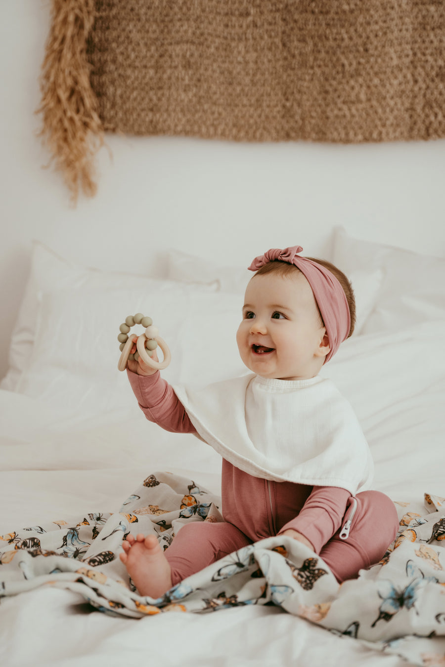 Set of 3 Organic Bamboo Burp & Bib Cloth - White