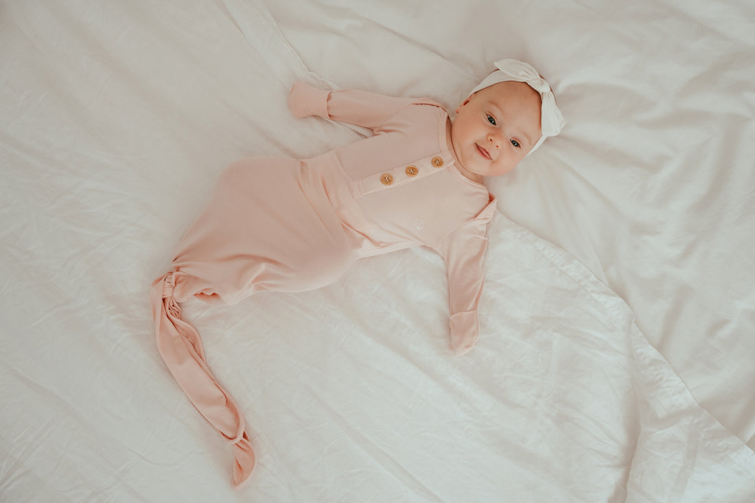 Organic Bamboo Knotted Gown & Beanie Set | That&