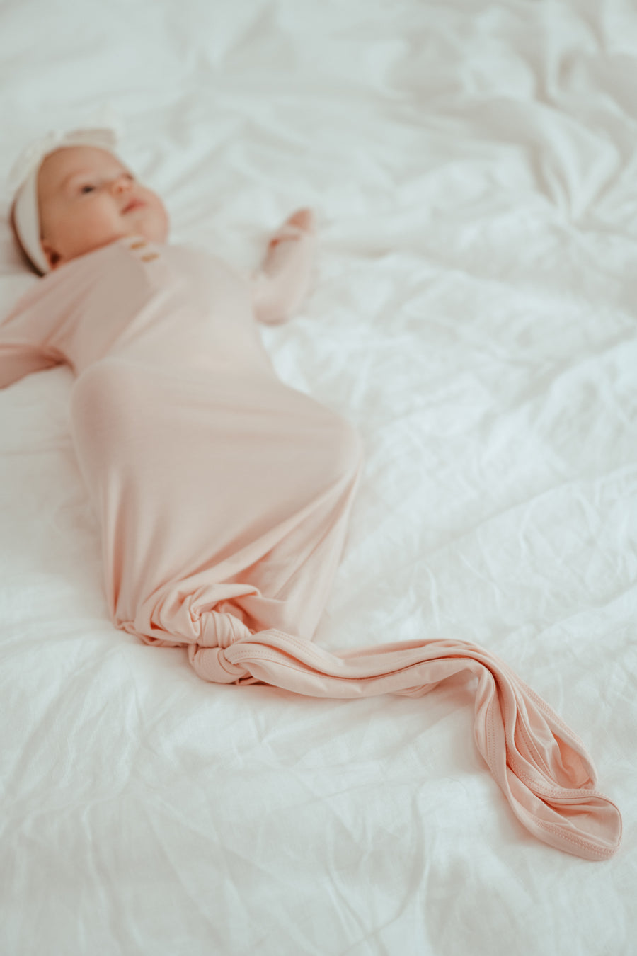 Organic Bamboo Knotted Gown & Beanie Set | That's Peachy