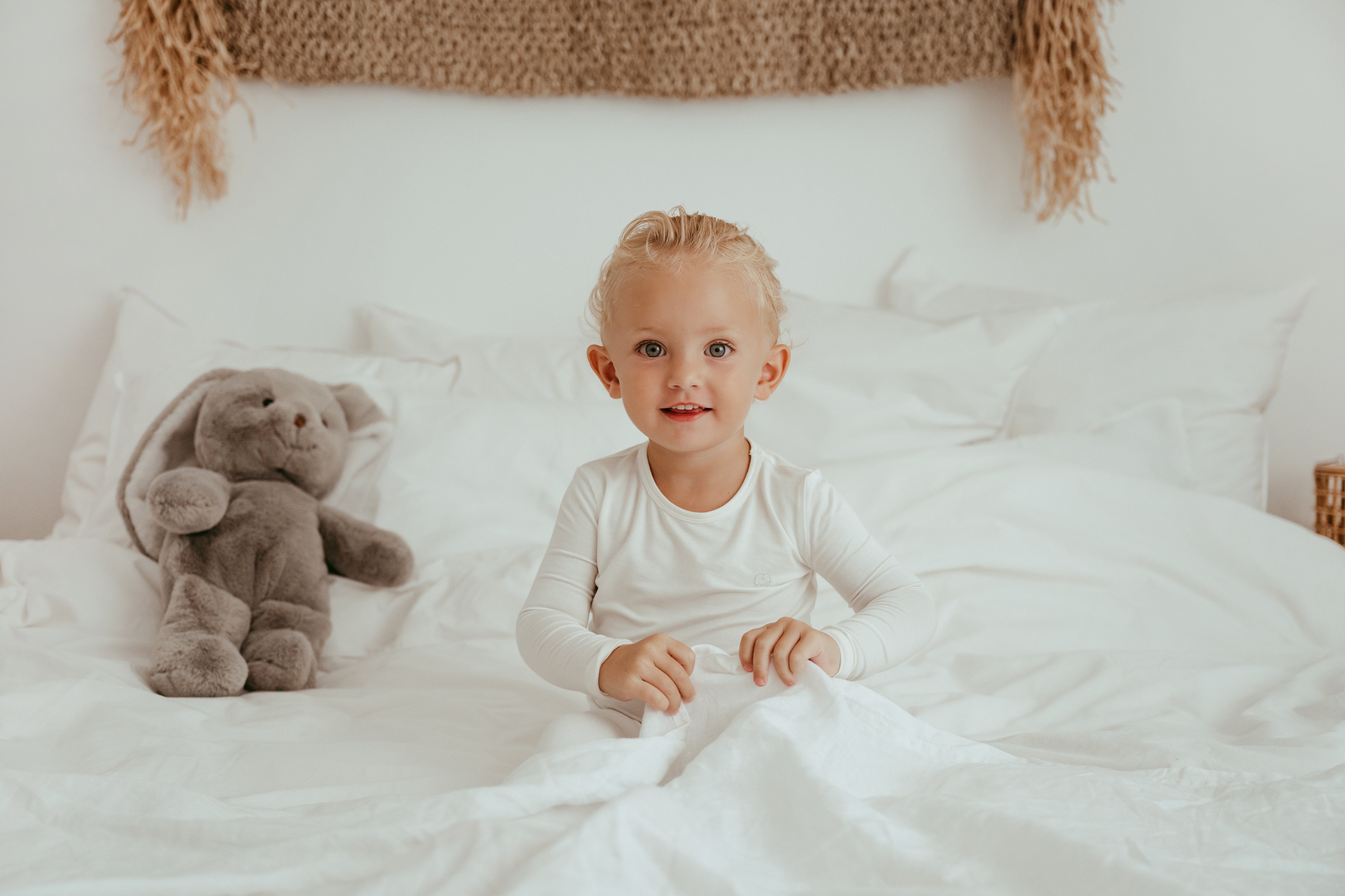 Organic Bamboo Spandex Pajama Set- White