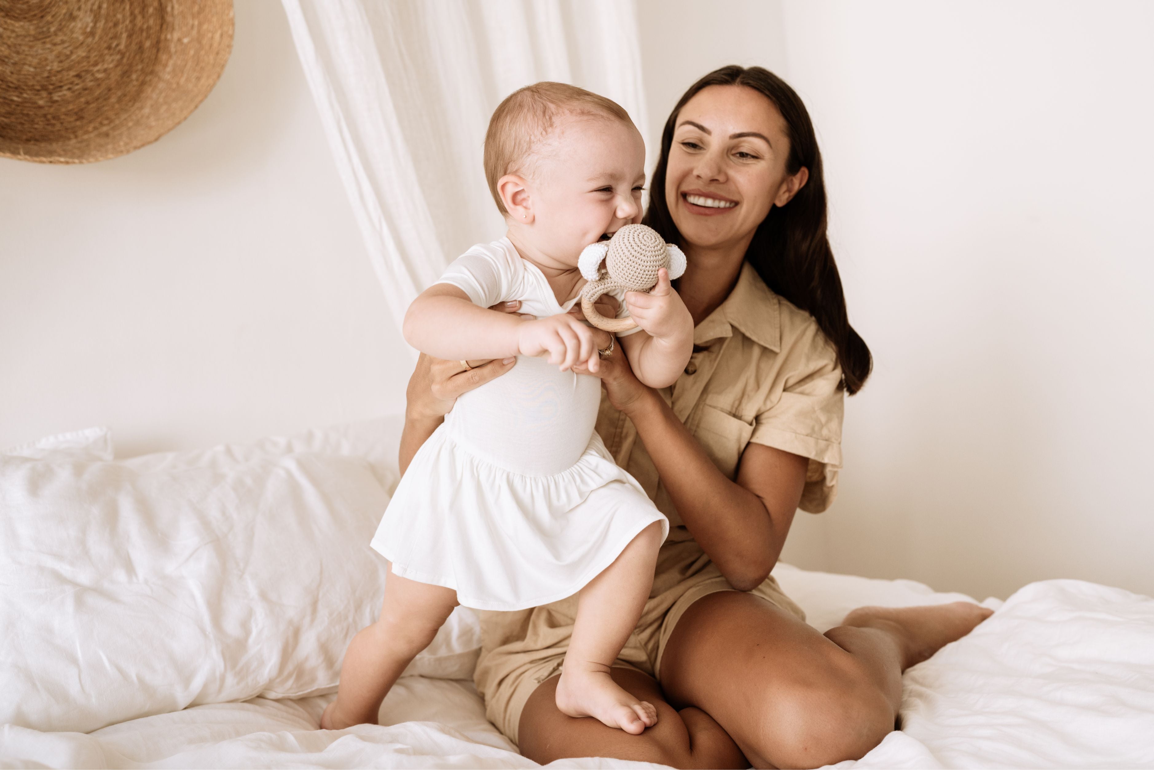 Organic Bamboo Spandex Onesie Dress- White