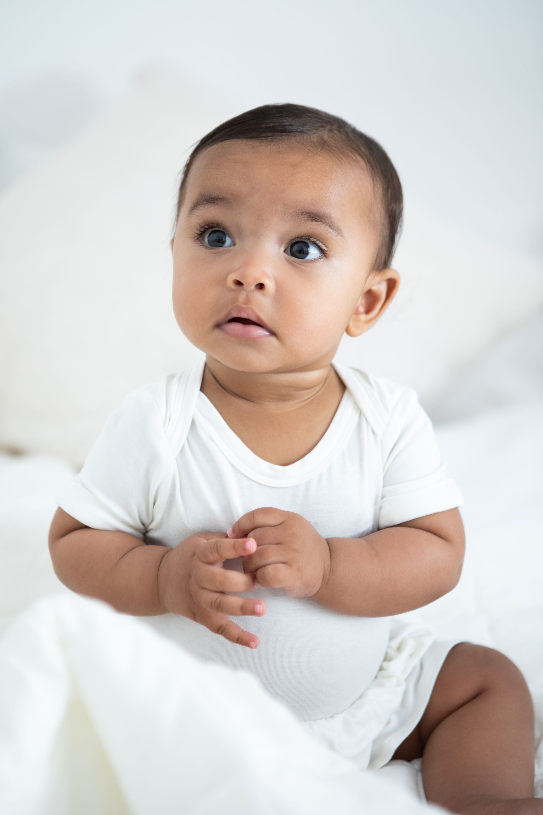 Organic Bamboo Spandex Onesie Dress- White