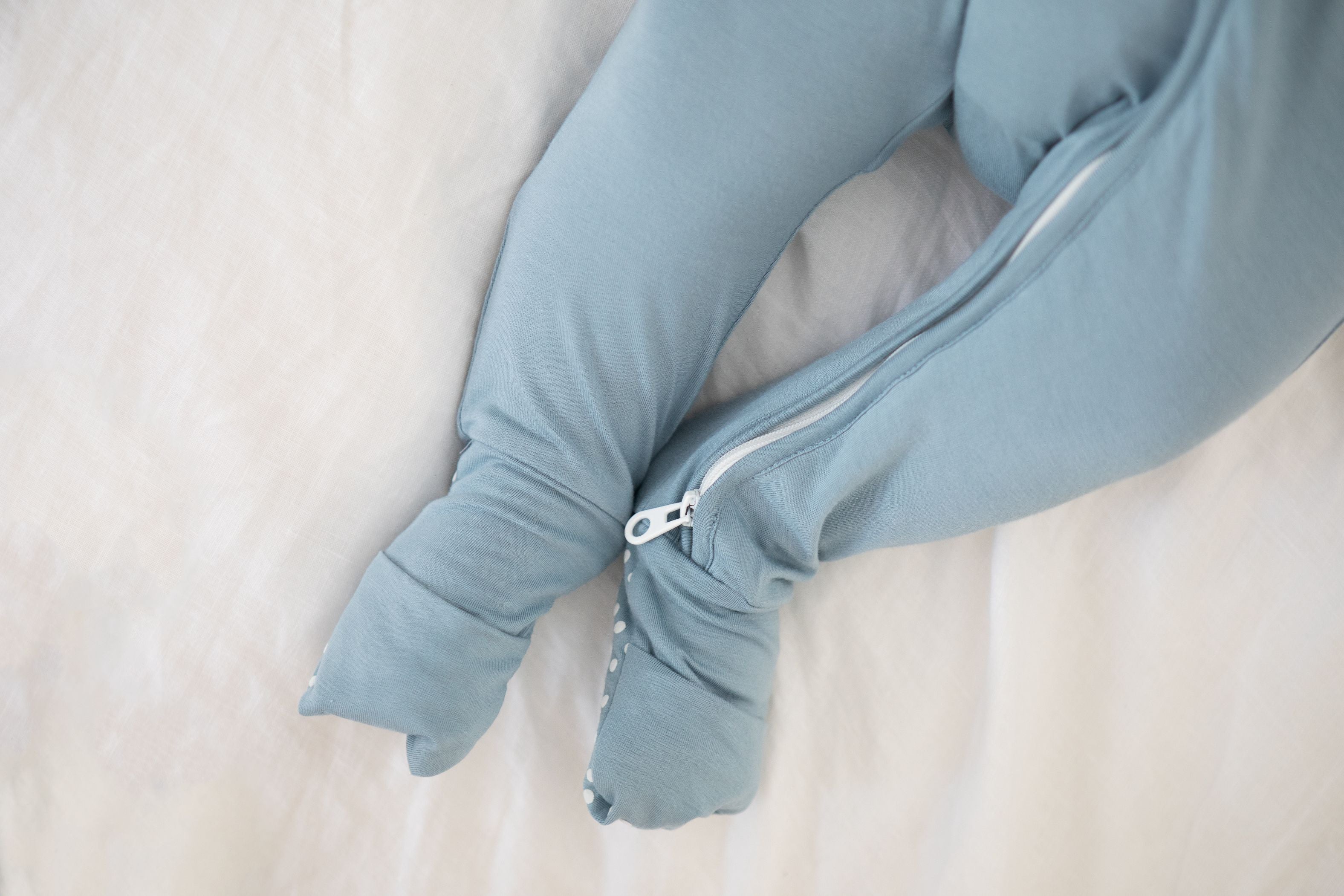 Organic Zipper Romper - Celestial Blue