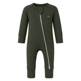 Organic Zipper Romper - Dark Green