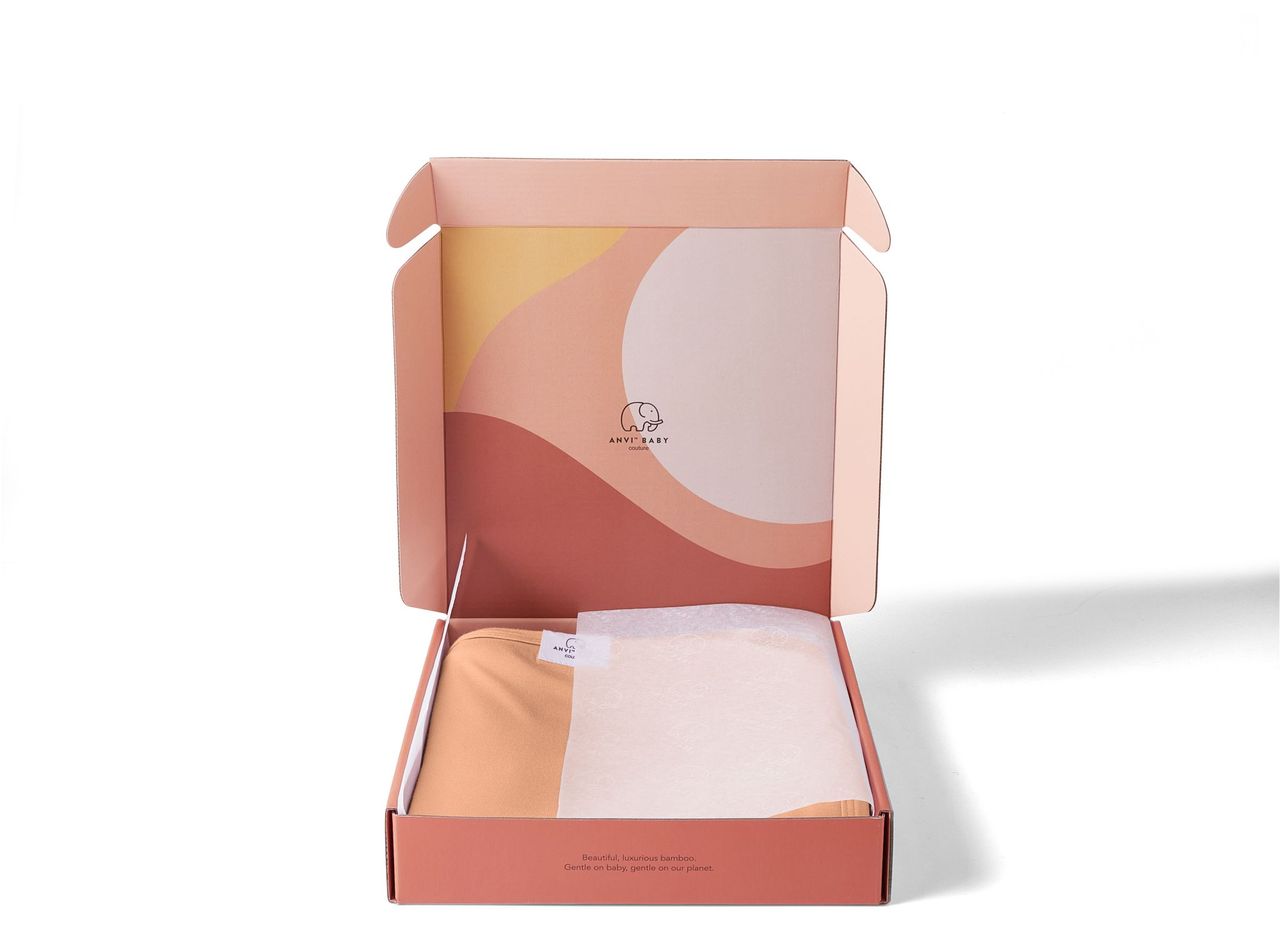 Anvi Baby Organic Headband & Swaddle Set- Bamboo Spandex - Peach