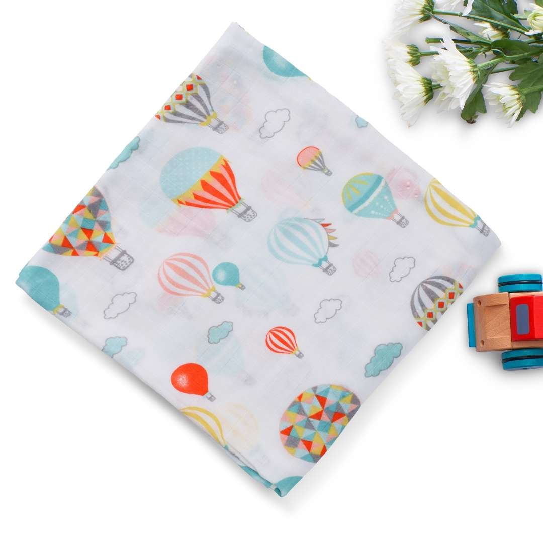 70% Bamboo 30% Organic Cotton Muslin Swaddle Wrap | Cappadocia Dreams