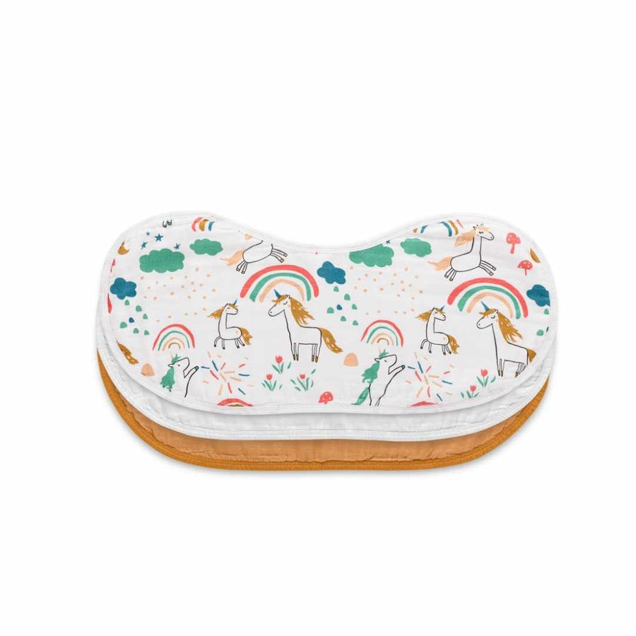 Set of 3 Organic Bamboo Burp & Bib Cloth - Unicorn Dreams