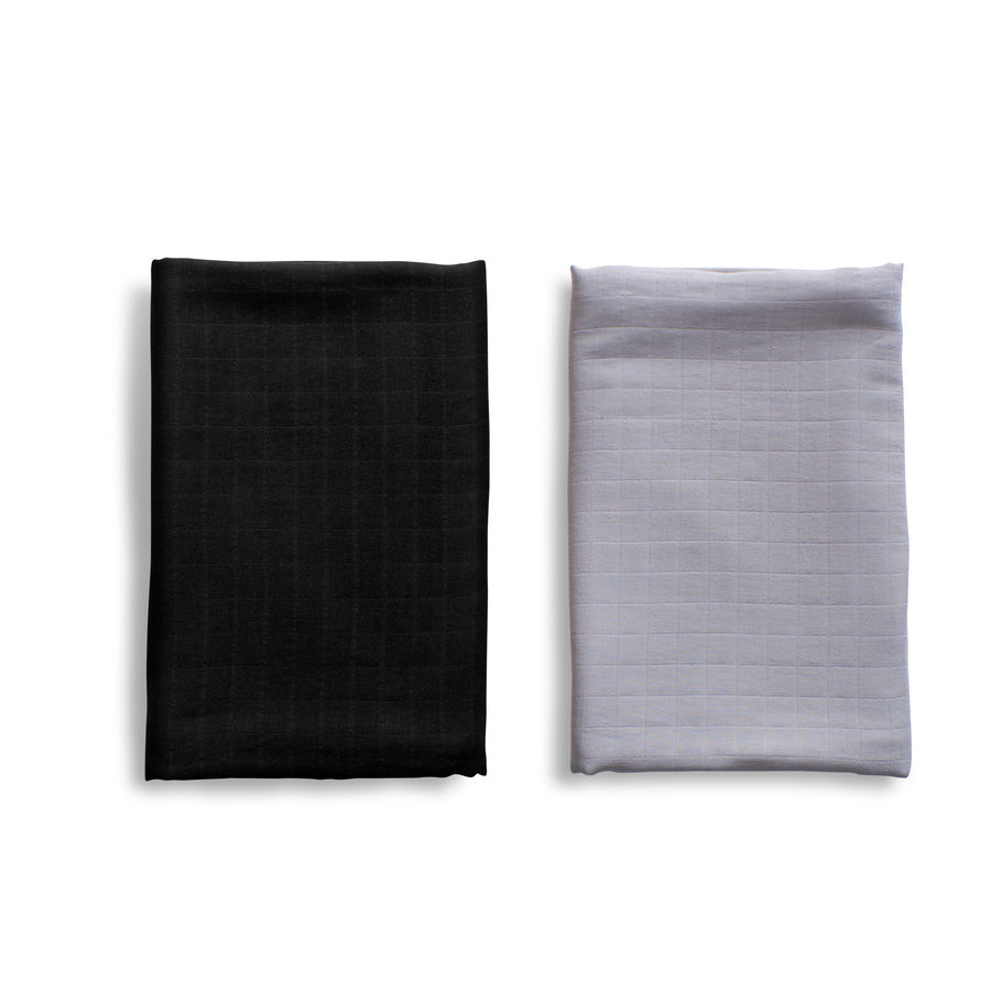 Organic Bamboo Muslin Swaddle  | Set of 2 | Smokey Night