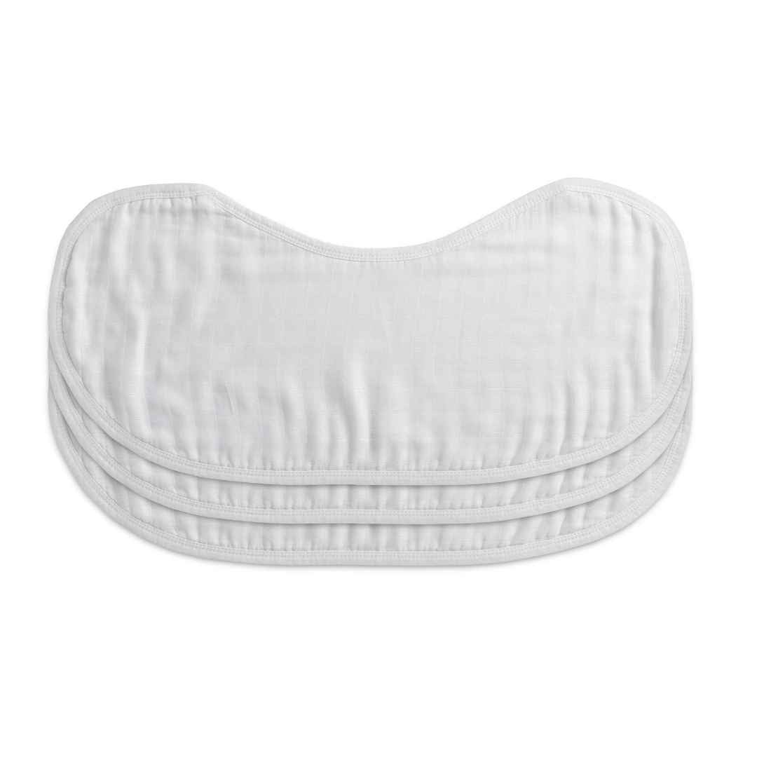 Set of 3 Organic Bamboo Burp & Bib Cloth - White