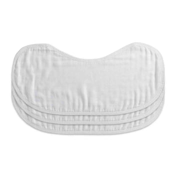 Set of 3 Organic Bamboo Burp & Bib Cloth - White