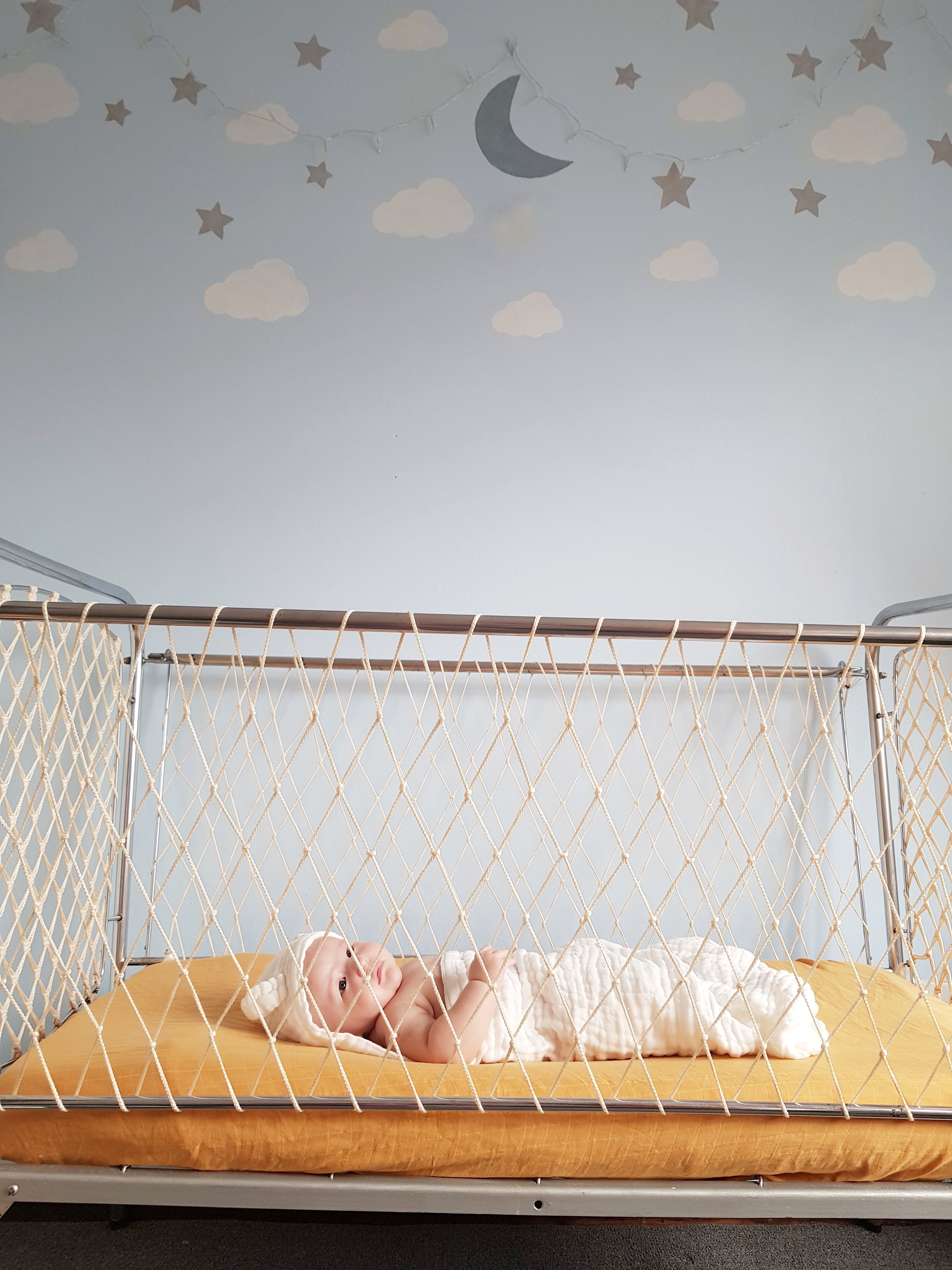 Organic Bamboo Muslin Fitted Crib Sheets | Mustard Brown