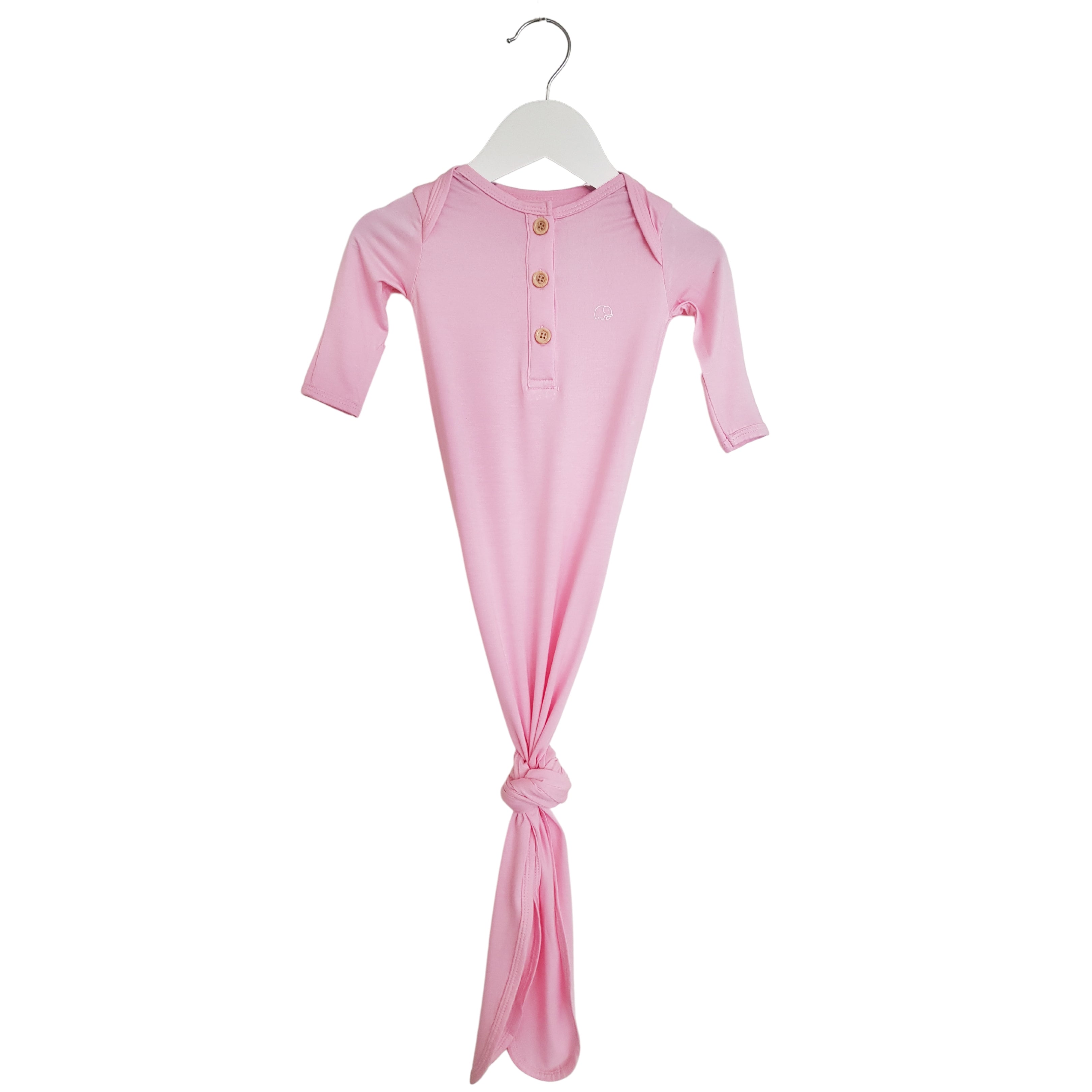 Organic Bamboo Knotted Gown & Beanie Set | Rose Blush