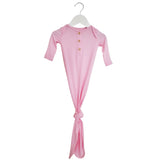 Organic Bamboo Knotted Gown & Beanie Set | Rose Blush