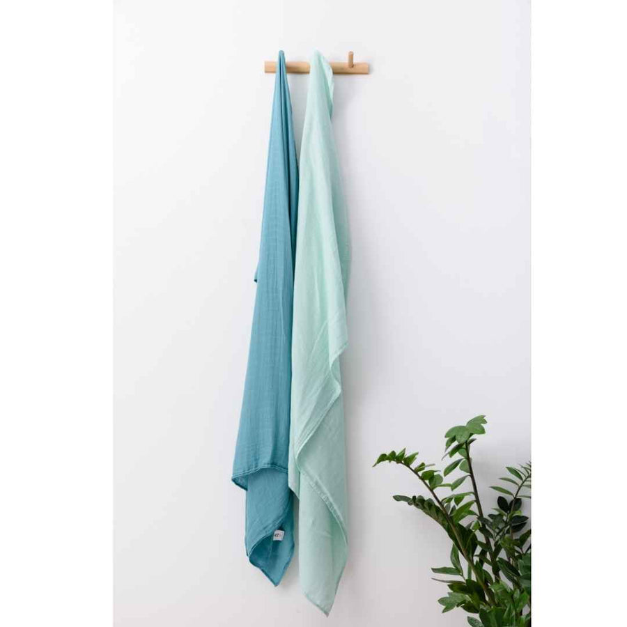 Organic Bamboo Muslin Swaddle  | Set of 2 | Green Fields
