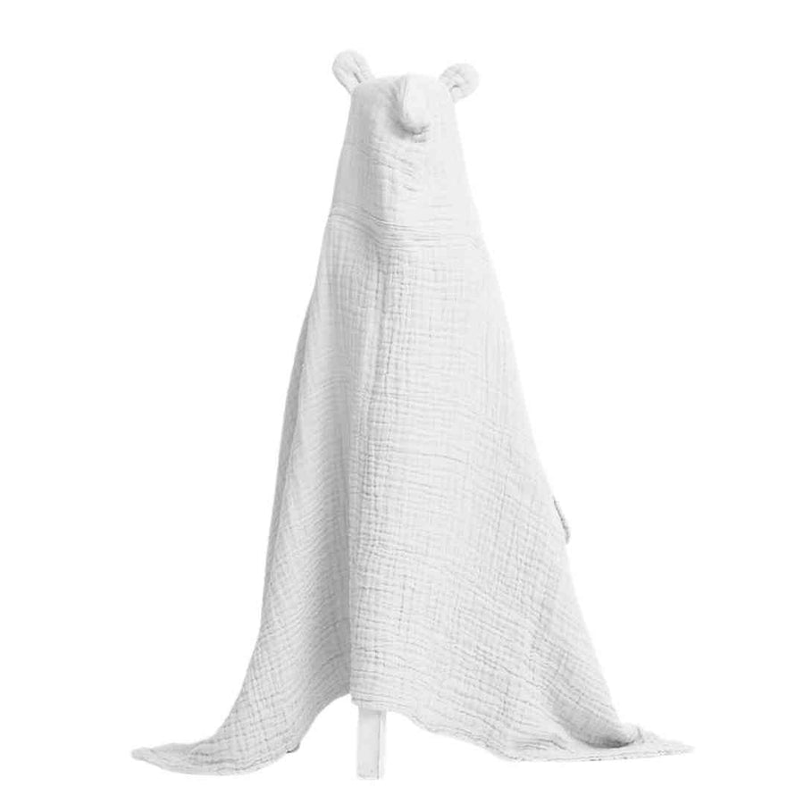 Hooded Muslin Bath Towel | White Lotus