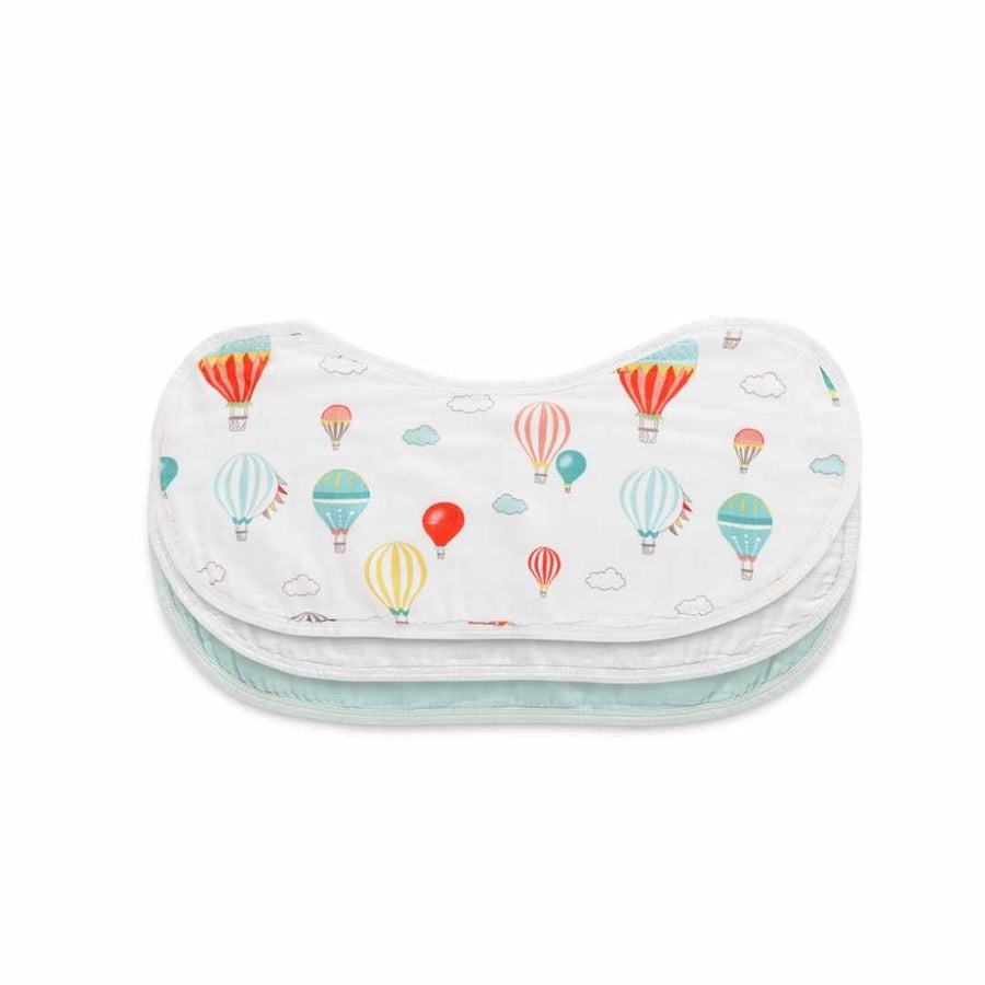 Set of 3 Organic Bamboo Burp & Bib Cloth - Balloons