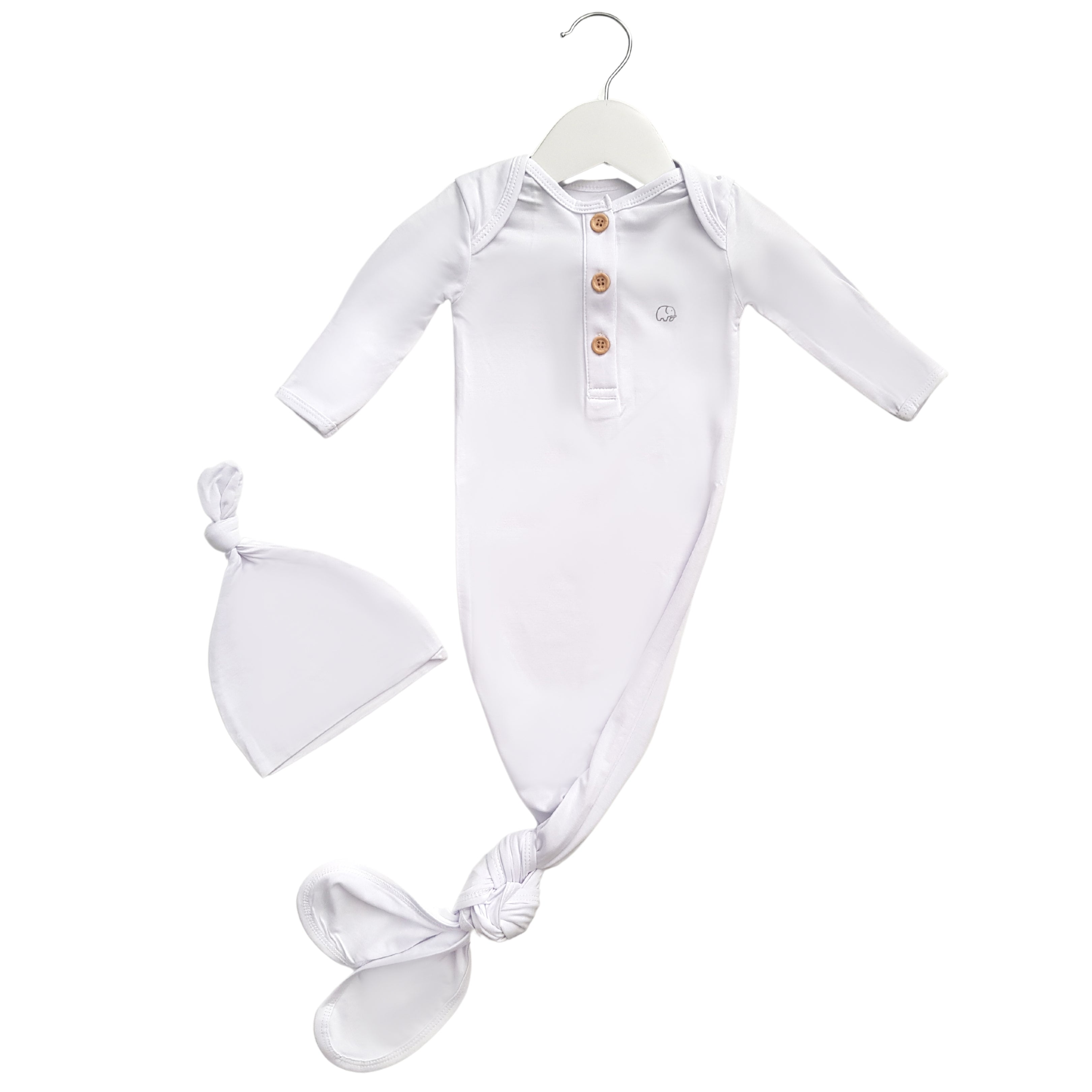 Organic Bamboo Knotted Gown & Beanie Set | Daisy