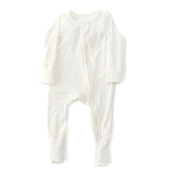 Organic Zipper Romper - Daisy White