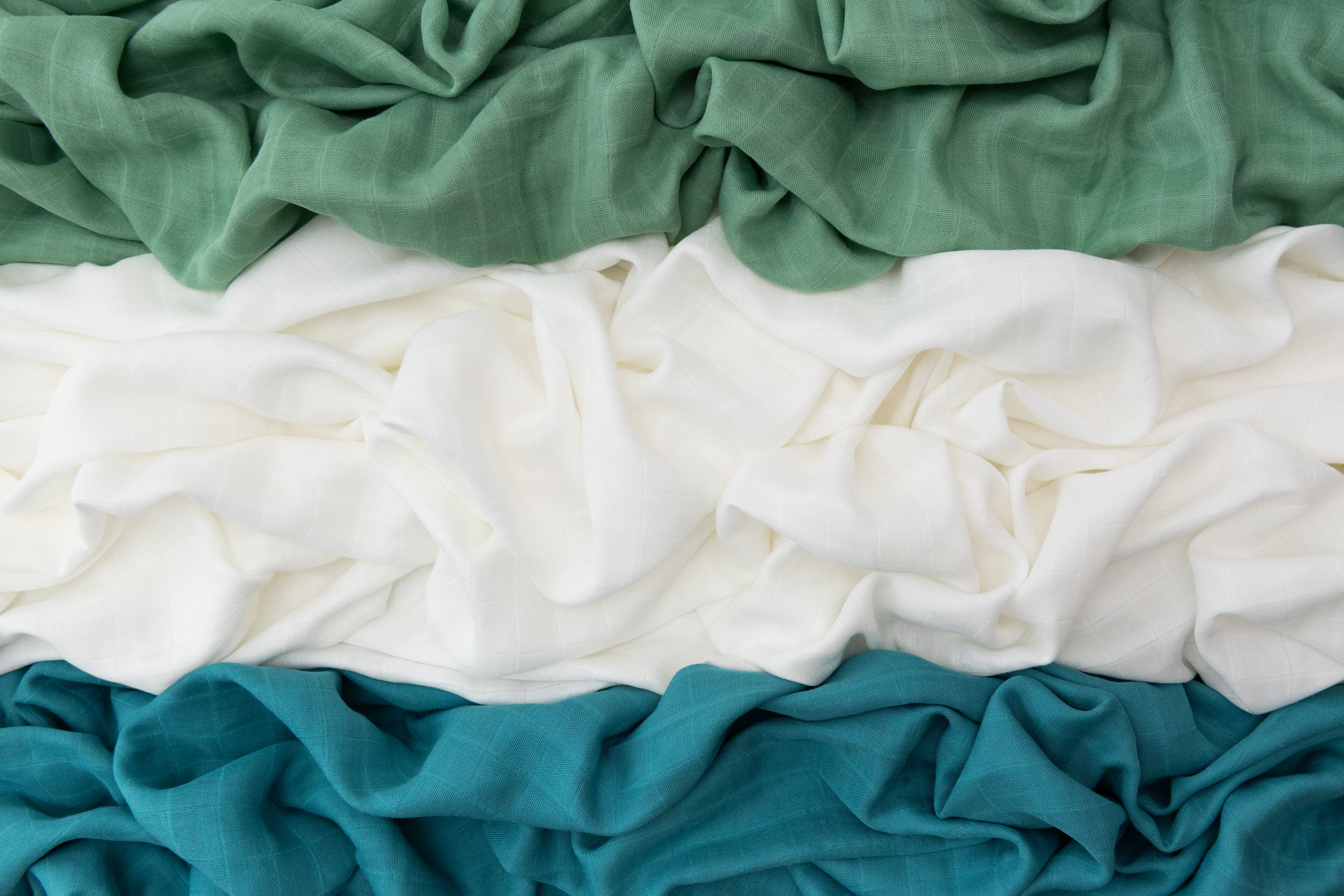 Set of 3 Organic Bamboo Swaddle- Aquamarine