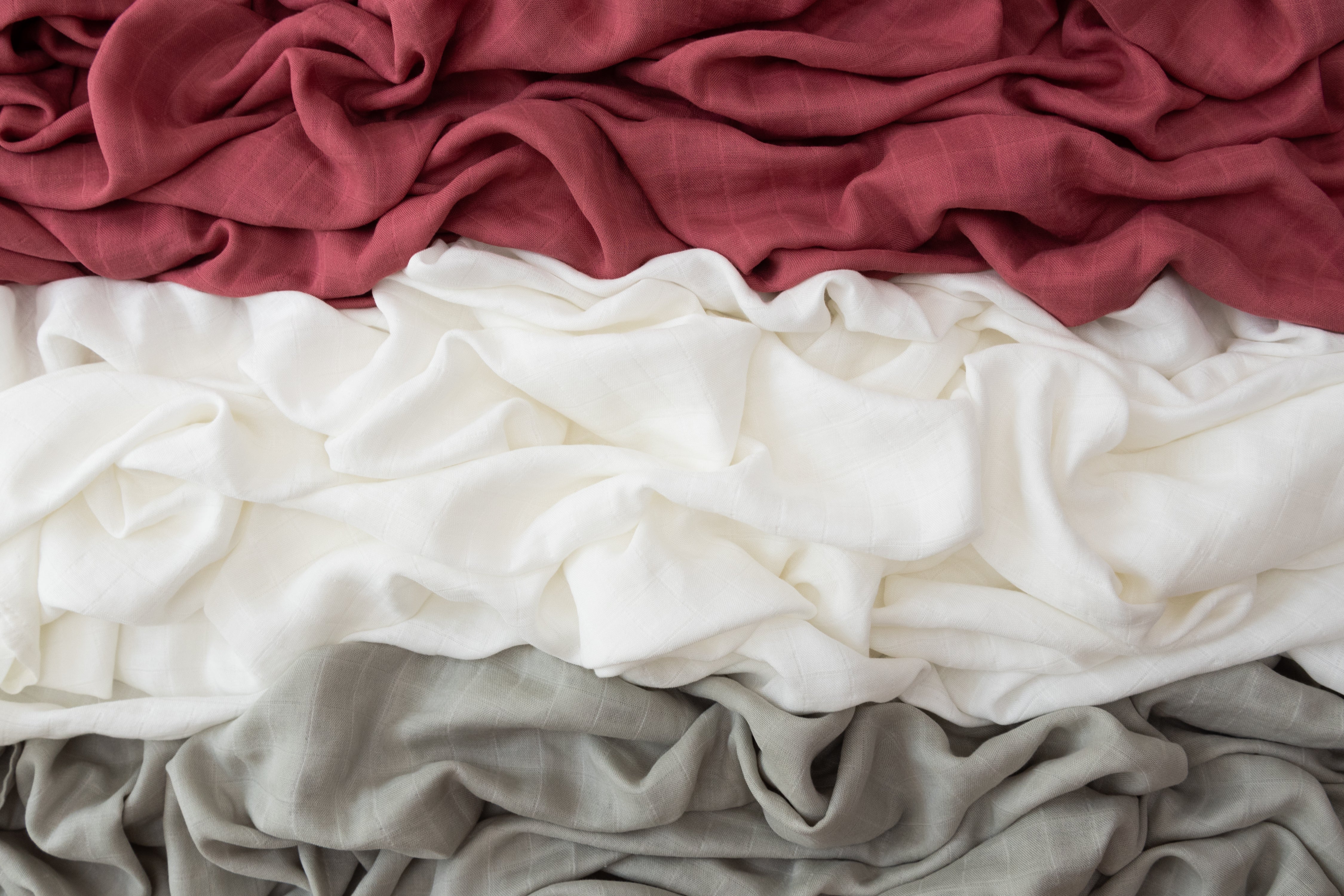 Set of 3 Organic Bamboo Swaddle- Maroon Moon