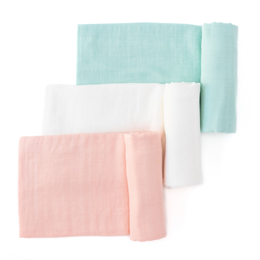 Set of 3 Organic Bamboo Swaddle- Pastel Perfection