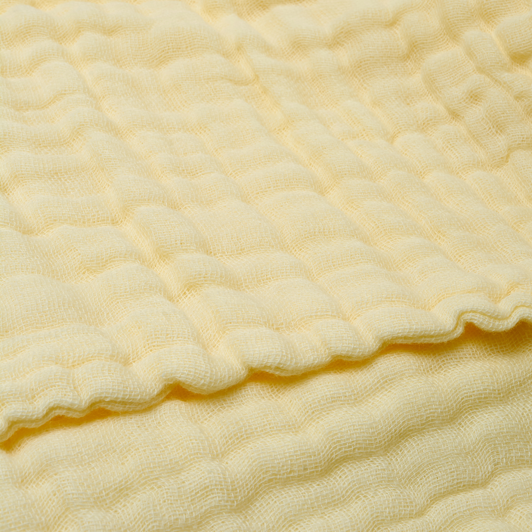 Muslin Bath Towel (6-layered) | Set of 2 (Yellow & White)