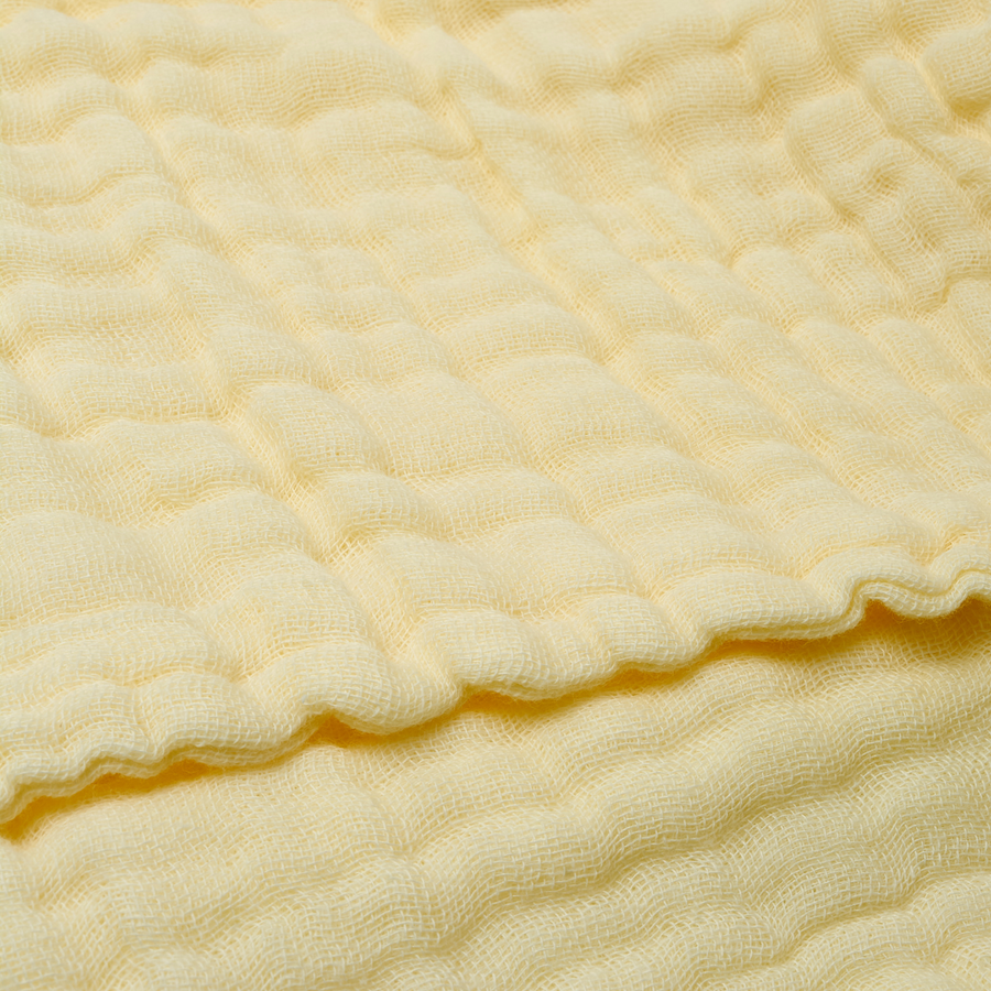 Muslin Bath Towel (6-layered) | Set of 2 (Yellow & White)