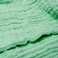 Muslin Bath Towel (6-layered) | Set of 2 (Green & White)