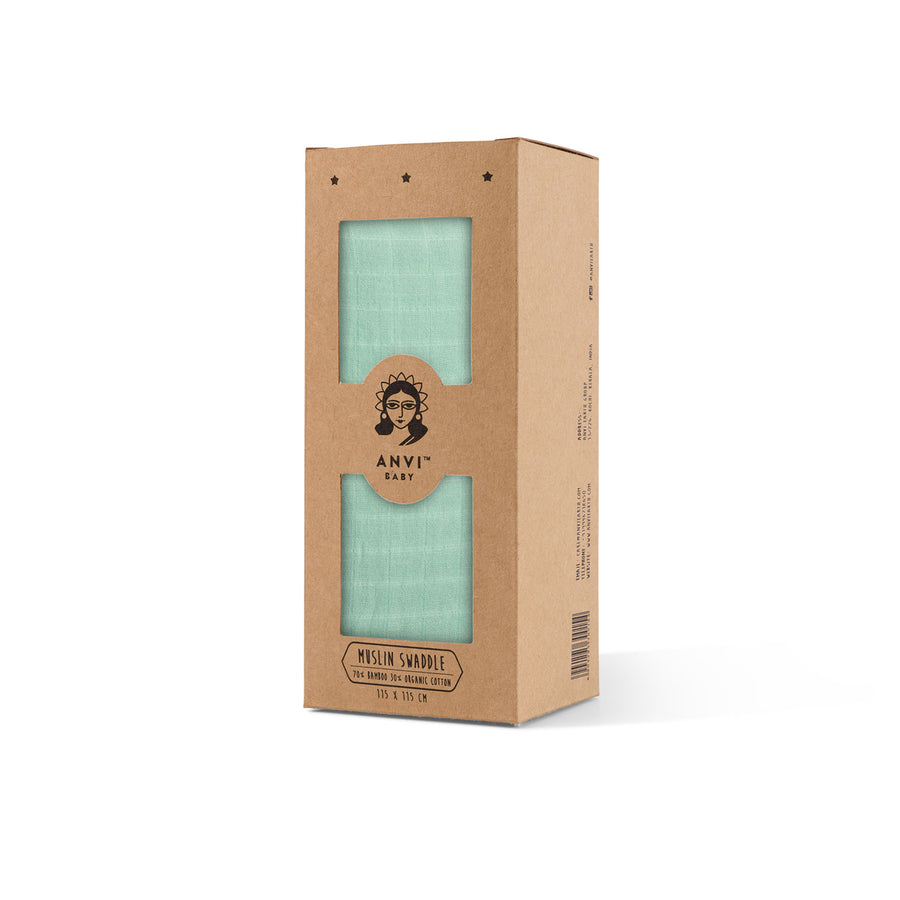Organic Bamboo Muslin Swaddle | Azure Sky