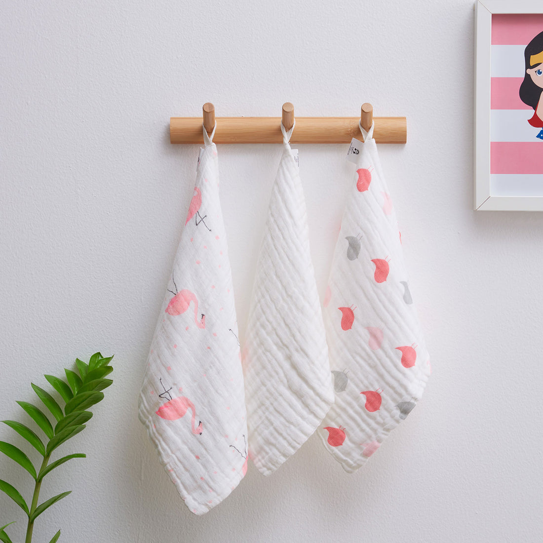 Baby Face Cloth | 100% Organic | Set of 3 | Bird Herd