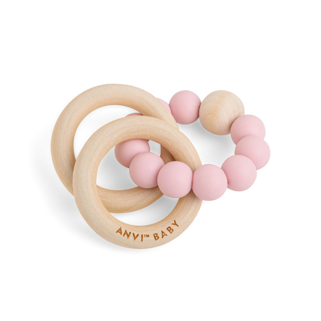 Wood and Silicone Teether - Periwinkle