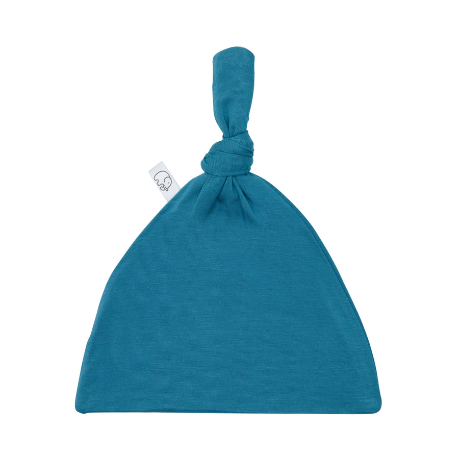 Organic Bamboo Knotted Beanie Hat | Azure Blue