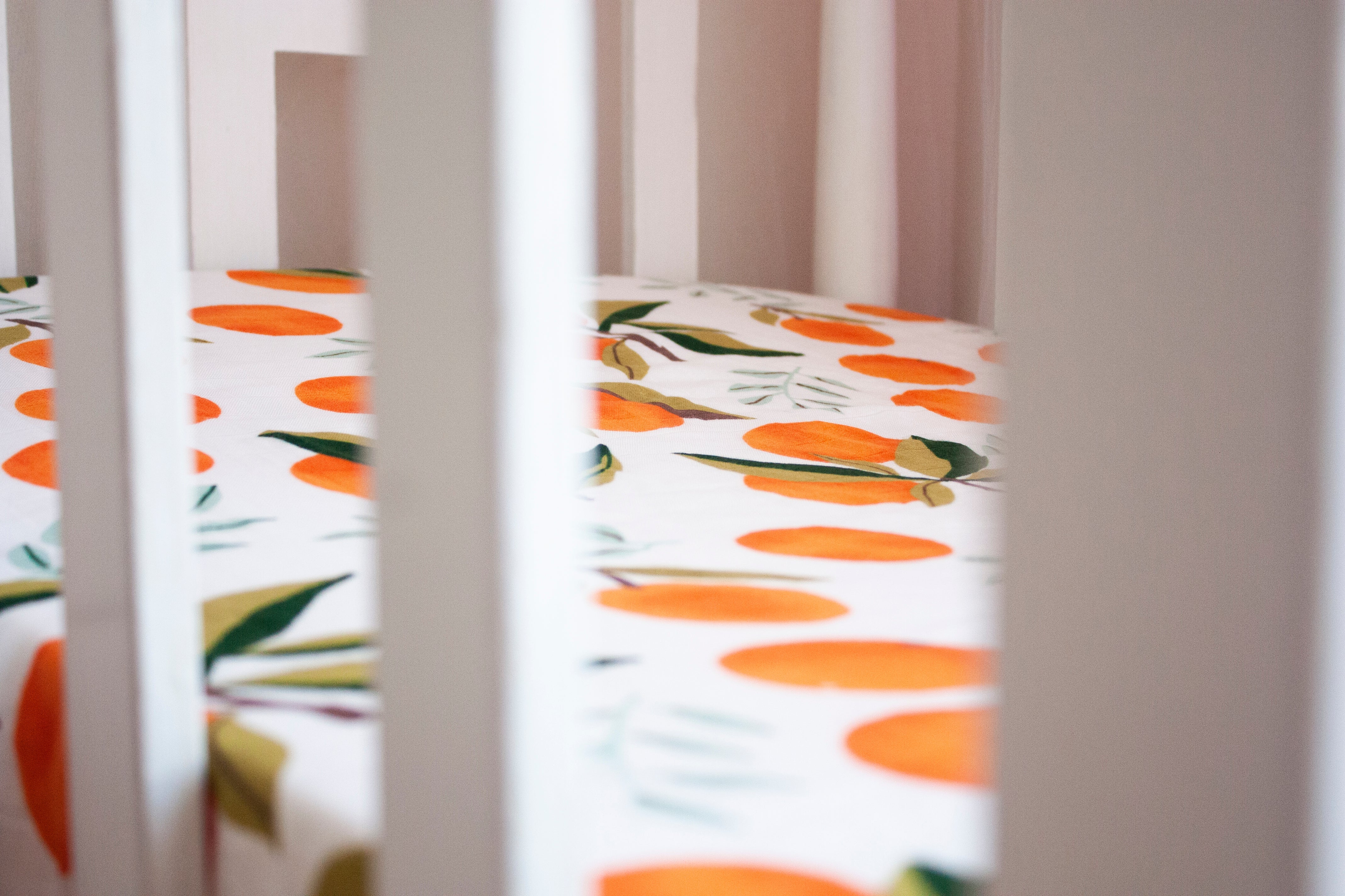 Organic Bamboo Muslin Fitted Crib Sheets | Orange Fields