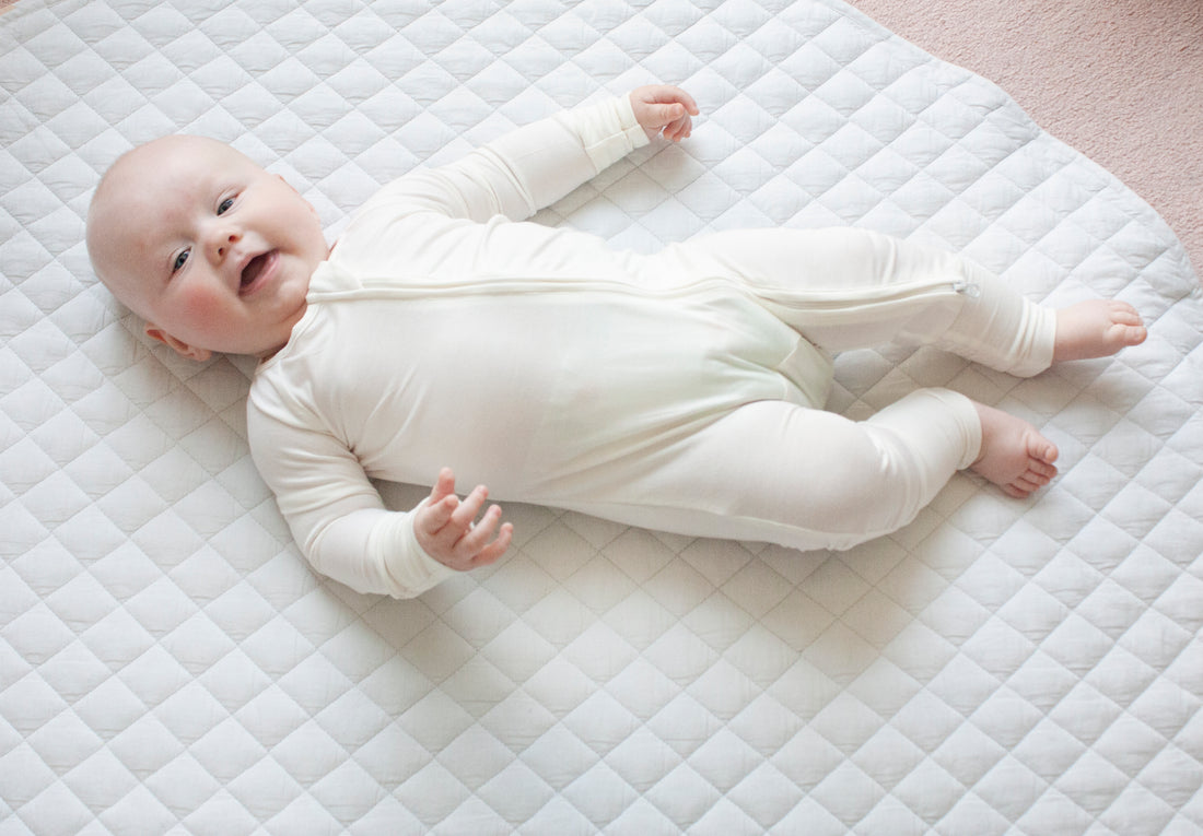 Bamboo Swaddle & Sleep Suit Newborn Gift Set- White