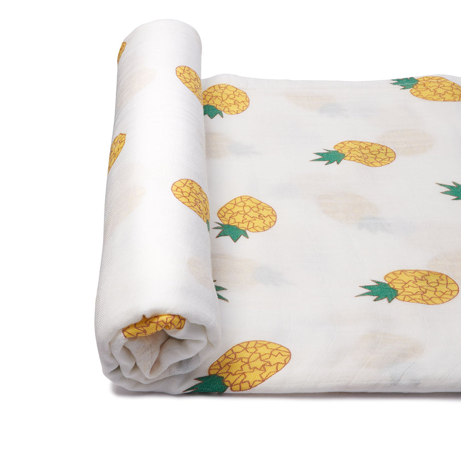 Organic Bamboo Muslin Swaddle | Pineapple Party